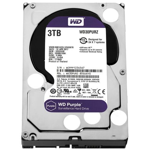 [WD30PURZ] DISCO DURO SATA 3TB (3000GB) ESPECIAL PARA DVR (SOLO CON DVR)