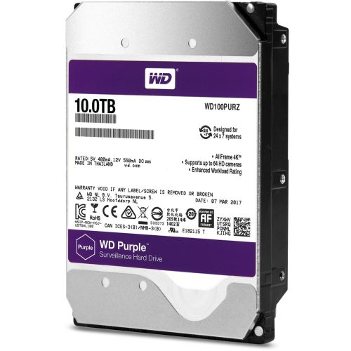 [WD100PURZ] DISCO DURO SATA 10TB (10000GB) ESPECIAL PARA DVR (SOLO CON DVR)