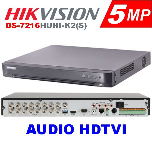 [DS-7216HUHI-K2(S)] DVR  16 CH 5MP / 4K
