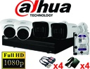 KIT 04 CAMARAS FULL HD 1080P DAHUA C/MICROFONO