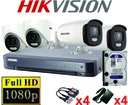 KIT 04 CAMARAS FULL HD 1080P HIKVISION COLOR VU