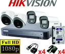 KIT 04 CAMARAS FULL HD 1080P HIKVISION SMART HYBRID LIGHT