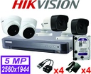 KIT 04 CAMARAS 5MP HIKVISION