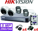 KIT 04 CAMARAS 5MP HIKVISION SMART HYBRID LIGHT